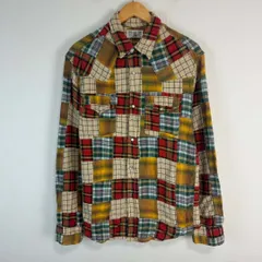 vintage ヴィンテージ SPICE ISLAND チェックシャツ 総柄 パッチワーク マルチカラー XLサイズ メンズ 古着 ストリート アメカジ インド製