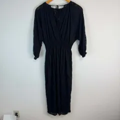 ZARA ザラ シャツワンピース ロングワンピース 総柄 シースルー ブラック Sサイズ レディース 古着 カジュアル モード