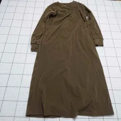 ◇ ⊇ ANGELIEBE ニット 長袖 ロング丈 ワンピース サイズL カーキ系 レディース E  【1508260046213】