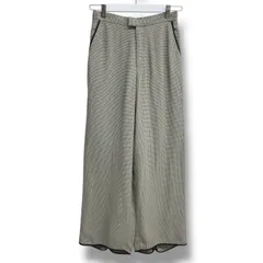 AMERI アメリ MEDI HOUNDSTOOTH STRAIGHT PANTS ストレートパンツ スラックス 千鳥柄 スリット くるみボタン ベージュ サイズS レディース 春 ゴーゴー古着久喜倉庫店 No.1336のサムネイル