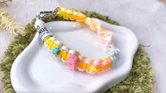 【1点物】パラコード✶スマホストラップ✶ショート手首用✶ハンドストラップ✶ストラップホルダー・ビーズ付