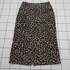 ◇ Θ INDIVI レオパード柄タイトスカート ベージュ系×ブラック系 40 レディース E  【1509100017912】