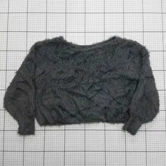 ◇ ⊇ Discoat ディスコート シンプル 長袖 シャギーニット サイズフリー ダークグレー系 レディース E  【1509100017233】