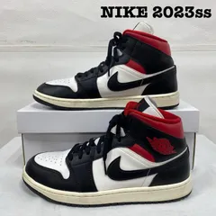 NIKE ナイキ スニーカー NIKE 2023ss WMNS AIR JORDAN 1 MID Black / Gym Red BQ6472-061 US11 28.0cm