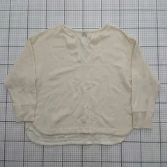 ◇ ⊇ グリーンレーベルリラクシング シンプル 長袖 スリットネックカットソー サイズ表記なし アイボリー系 レディース E  【1509100018919】