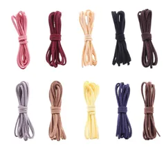 【特価商品】レザークラフト紐 用紐 ネックレス用 アクセサリ 1M 2.6mm 革紐 編みひもストリップ スエード皮紐 DIY紐 [QUANSHENL] ハンドバッグ