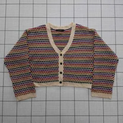 ◇ ⊇ w closet ダブルクローゼット 多色 カジュアル 長袖 カーディガン サイズフリー マルチカラー系 レディース E  【1509100019275】