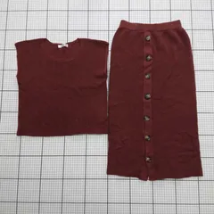 ◇ ⊂ fifth フィフス 上下セット シンプル 夏 ロング セットアップ サイズM ブラウン系 レディース E  【1509100019244】