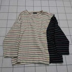 ◇ ⊇ merlot ボーダー柄 長袖 トレーナー サイズ表記なし ホワイト系 レディース E  【1509100020677】のサムネイル