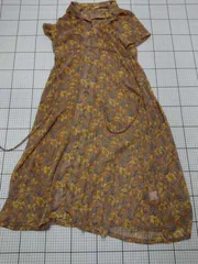 ◇ ⊂ MYSTIC 花柄 半袖 膝下丈 ワンピース サイズF ブラウン系 レディース E  【1509100021025】