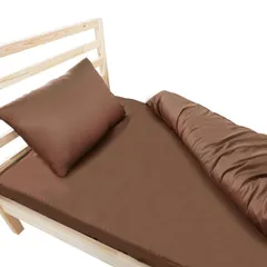 新品 布団カバーセット 4点セット 枕カバー2枚 ボックスシーツ 掛け布団カバー ブラウン ダブル