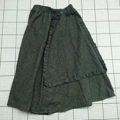 ◇ ⊇ merlot ラップスカート グレー系 #413 ポリエステル×ウール M レディース E  【1509100023869】のサムネイル