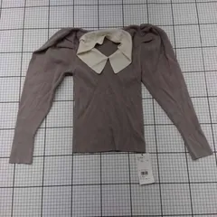 ◇ ⊂ SNIDEL 襟付きリブニットプルオーバー モカ系 Fサイズ レディース E  【1509100024590】