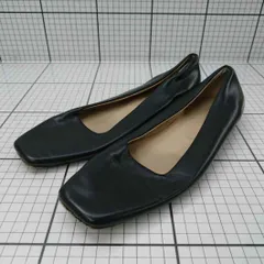 ◇ Θ ADAM ET ROPE アダムエロペ シンプル スクエアトゥ ローヒール パンプス サイズ24 ブラック系 レディース E  【1509100026648】