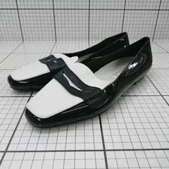 ◇ Θ TEMPERATE テンパレイト シンプル 大人女子 ローファー風 パンプス サイズ36 ブラック系 ホワイト系 レディース E  【1509100026556】