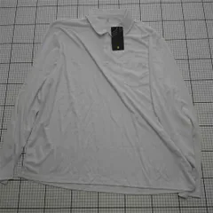 ◇ ⊂ 美品 ブランド不明 シンプル系 長袖 長袖ポロシャツ サイズ4XL ホワイト系 メンズ E  【1509190038330】