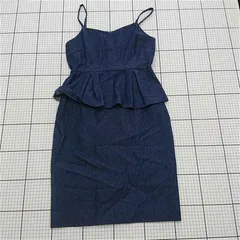 ◇ ⊂ ビーラディエンス シンプル系 ノースリーブ 膝丈 ワンピース サイズF ネイビー系 レディース E  【1509190038255】