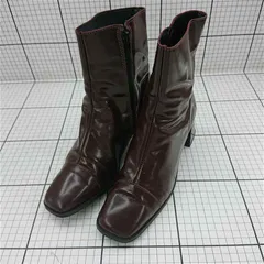 ■ ⊇ スティルモーダ 高級感 ショート レザーショートブーツ サイズ38 ブラウン系 レディース E  【1509190040159】
