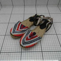 ◇ ⊂ ROSE BUD ローズバッド 個性系デザイン ビーズサンダル サイズ22cm マルチカラー レディース E  【1509190041613】