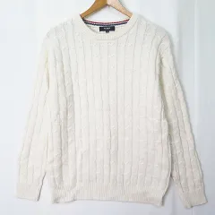 ビームスハート BEAMS HEART ケーブルニット セーター ウール混 M アイボリー 2sa6781