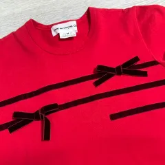 2024AW コムデギャルソンガール リボンTシャツ S 2024AW コムデギャルソンガール リボンTシャツ S