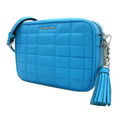 【新品】マイケルコース 32R4SJ6M6L SNTORINI BLU バッグ ショルダーバッグ MICHAEL KORS ジェットセット キルティング調 レザー ミディアム カメラバッグ クロスボディ タッセル付き 斜め掛け ブティック レディース