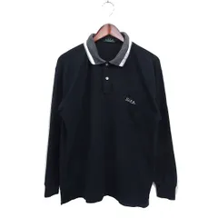 ユーエスポロアッスン U.S. POLO ASSN. ポロシャツ 長袖 鹿の子 綿混 L ブラック 黒 /FT29