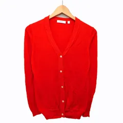 ニコアンド Niko and.. ニット カーディガン 無地 シンプル 切替リブ 長袖 Vネック 綿混 シルク混 3 オレンジ /HT23