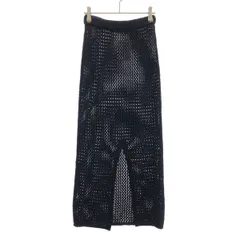 AURALEE オーラリー 24SS COTTON LILY YARN MESH KNIT SKIRT ニットスカート A24SS03LM ダークネイビー系 0のサムネイル
