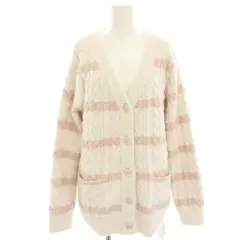 ジェラートピケ gelato pique 部屋着 ナイトウェア ルームウェア ボーダーアランカーディガン 長袖 F 白 ホワイト ピンク PWNT205067 /HN