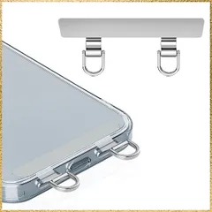 ☆彡送料無料でお届け☆彡シルバー-XT-2口 ZXZone ストラップホルダー 2口タイプ スマホ ストラップホルダー 浮きにくい折り曲がれ設計・0.2mm極薄金属製タグパッチ 落下防止 首掛け 斜めがけ 肩掛け 首かけ 携帯ストラップ スマホアクセサリ(シル