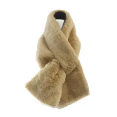 イルビゾンテ IL BISONTE マフラー ストール フェイクファー 中綿 ロゴ ベージュ ■GY11 /MQ