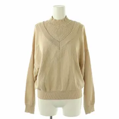 オペークドットクリップ OPAQUE.CLIP リネンタッチレーヨン ドッキングドロップニット プルオーバー 長袖 S ベージュ /DF ■OS ■GY39 ■AX