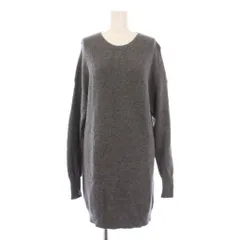 セオリー Theory ニット セーター チュニック丈 長袖 クルーネック リブ ストレッチ ウール カシミヤ混 S グレー /BB