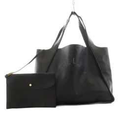 ステラマッカートニー STELLA McCARTNEY トートバッグ ハンドバッグ ショルダーバッグ パンチング ロゴ ポーチ付き 黒 ブラック 502793 /AN33