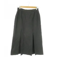 クリスチャンディオール Christian Dior PRET-A-PORTER ロングスカート ボックスプリーツ M グレー /AO22 ■GY17