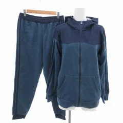 アディダスネオ adidas neo セットアップ スウェットフルジップパーカー ロングパンツ リブ ゴムウエスト ロゴ刺繍 長袖 M 青 ブルー CE0178 CF6331 /FT