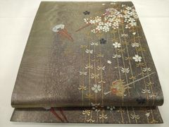 平和屋着物＊夏物 訪問着 絽 草花文 藍墨茶色 正絹 逸品 未使用