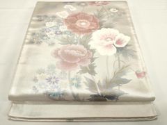 平和屋本店□極上 藍香房 花織 紬 横段文 着丈160cm 裄丈66cm 正絹