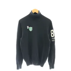パーリーゲイツ PEARLY GATES タートルネックコットンニットプルオーバー セーター 長袖 4 紺 ネイビー /AT ■OSのサムネイル