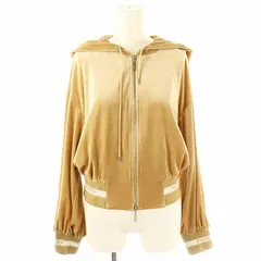 フォクシーニューヨーク FOXEY NEW YORK ロゴテープベロアジップパーカー フーディー 40 ベージュ 41474 /DF ■OSのサムネイル