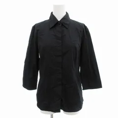 バーバリー ロンドン BURBERRY LONDON シャツ ブラウス ノバチェック切替 ホースロゴ刺繍 七分袖 S 黒 ブラック ■GY35 ☆AA★