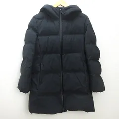 Q■ユニクロ/UNIQLO フーディー シームレスダウンコート/ロングコート■黒【レディースXL】LADIES/8【中古】