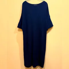 mizuiro ind ボートネックワイドワンピース ネイビー アンゴラ混