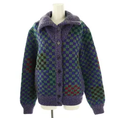 ミッソーニ MISSONI 総柄 ニットカーディガン 長袖 S パープル グリーン /DF ■OS