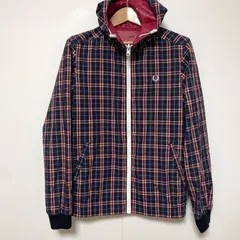 FRED PERRY フレッドペリー チェック柄/レッド パーカー S リバーシブル