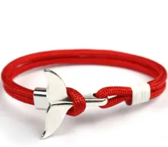 おしゃれなホヌモチーフ ブレスレット アンクレット ハワイアンジュエリー バングル レッド レザー フック シルバー金具 送料込