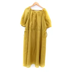 ロペ ROPE ワンピース ロング丈 半袖 無地 38 M 黄 イエロー /SY5