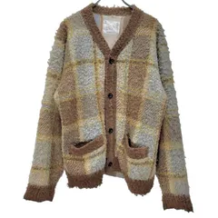 sacai 24AW サイドスナップボタンスリットチェック柄ニットカーディガン トップス サカイ メンズのサムネイル