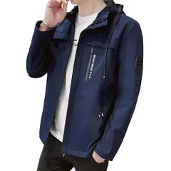 ジャケット メンズ 秋冬 コート シンプル ブルゾン 長袖 無地 防風 フード付き カジュアル  秋服 R10274